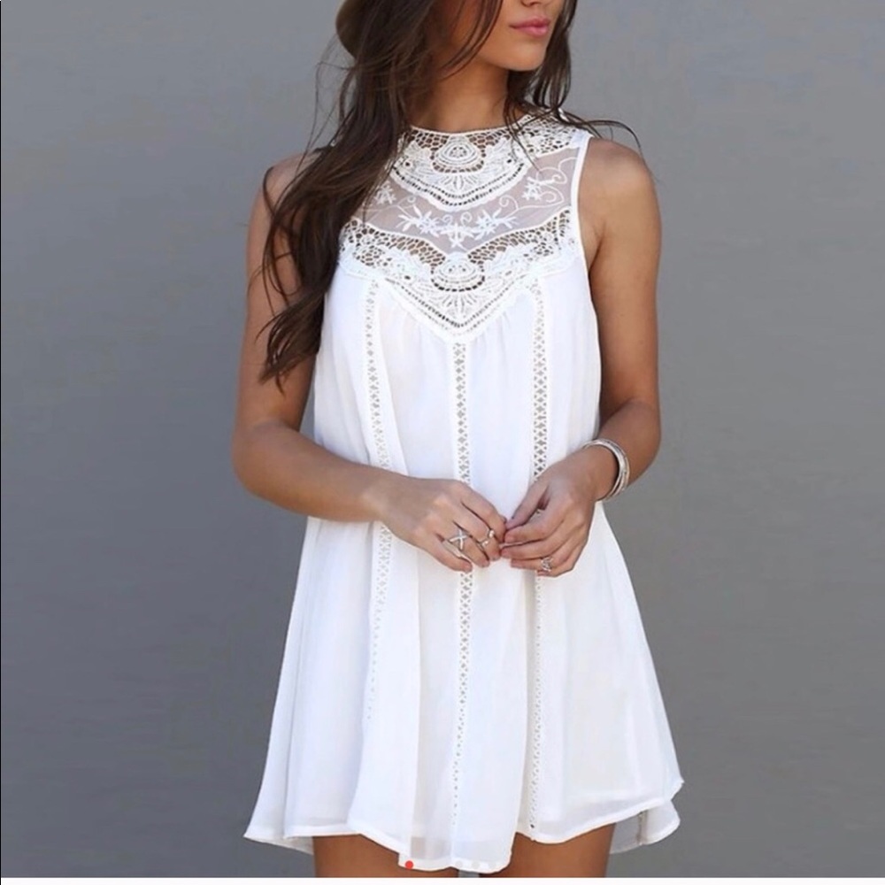 White crocheted Dress